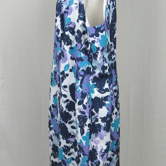 Jessica London Floral Multicolored Sleeveless Fully Lined Sleeveless Sheath Dres - Picture 4 of 9